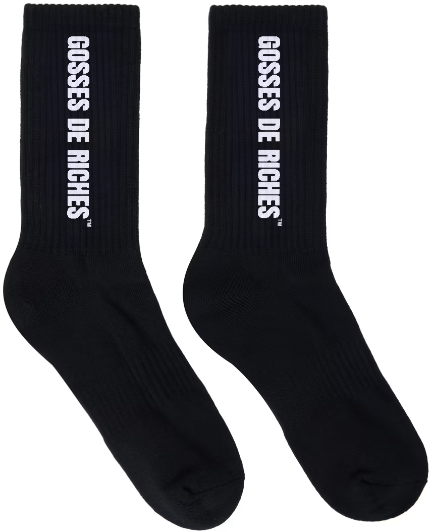 Black Plain Socks