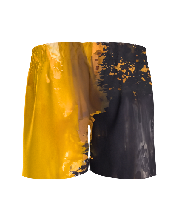 Acid Wash Yellow Shorts
